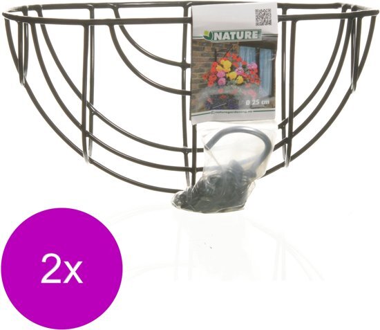 Nature Hanging Basket - Ophangen En Haken - 2 x 35.5x35.5x17.5 cm Groen