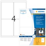 HERMA 9539 weerbest outdoor folielabels A4, set van 14 (99,1 x 139 mm, 560 vellen, polyethyleen) zelfklevend, bedrukbaar, extreme sterk klevende etiketten, 2.240 etiketten voor printer, wit