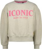 Vingino Noranne Meisjes Sweater Katoen Ronde hals Lange mouw Ballonmouw Soft Grey Maat 140