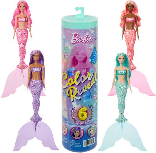 Barbie Color Reveal Zeemeerminserie Pop en Accessoires met 6 Verrassingen