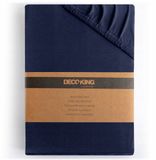 DecoKing Amber Jersey Hoeslaken - Klassiek, Marineblauw, 80-90x200cm