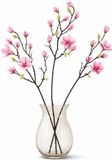 Bellatio Design Kunstbloemen Magnolia tak Osaka - 3x - 123 cm - Roze