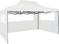 vidaXL Partytent met 3 zijwanden, inklapbaar, 291x413x315 cm, wit