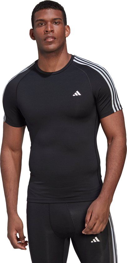 adidas Performance Techfit 3-Stripes Training T-shirt - Men - Black - M