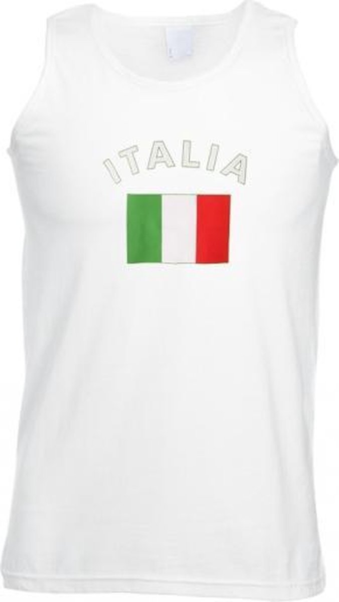 Shoppartners Witte heren tanktop Italie 2XL