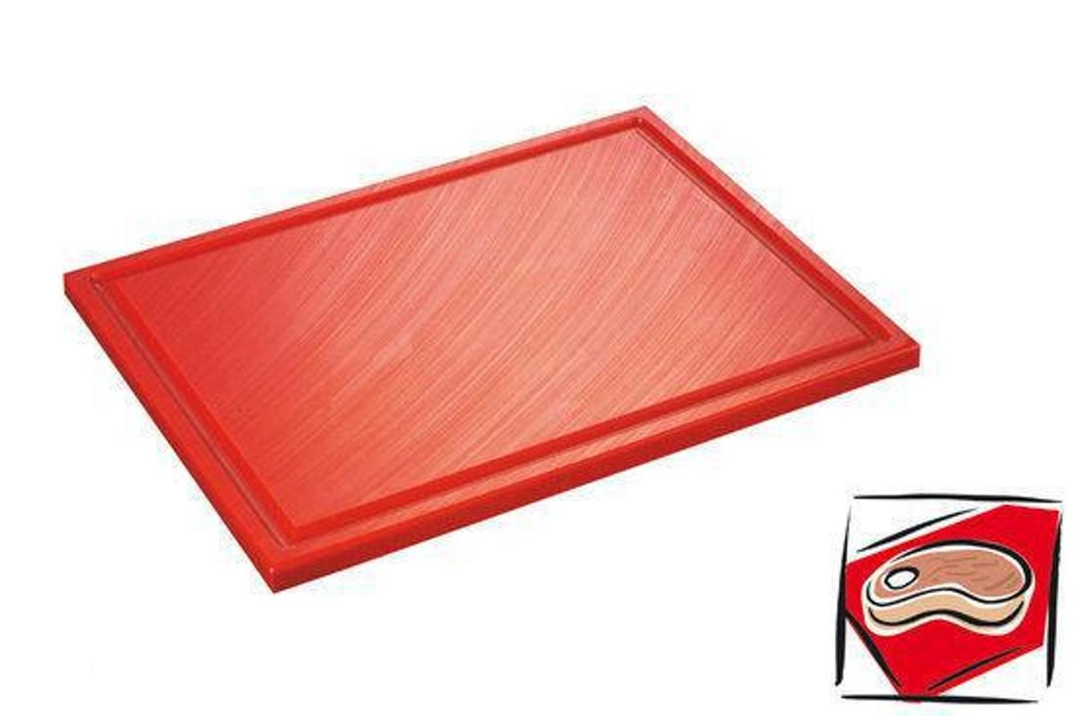 Interlux Snijplaat met sapgoot - 325x265x15mm - Rood