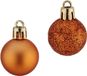 Krist+ Kerstballen - 12x ST - oranje - kunststof - 3 cm - glitter - mat