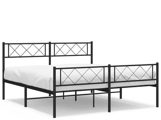 vidaXL Bedframe - Metaal - Zwart - 135x190 cm