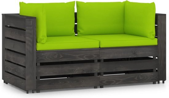 The Living Store Palletbank - Grenenhout - 69 x 70 x 66 cm - Houten bank voor terras - Weerbestendig