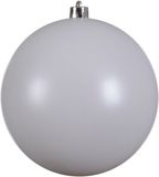 Decoris Kerstbal - wit - groot - 14 cm - kunststof - glans