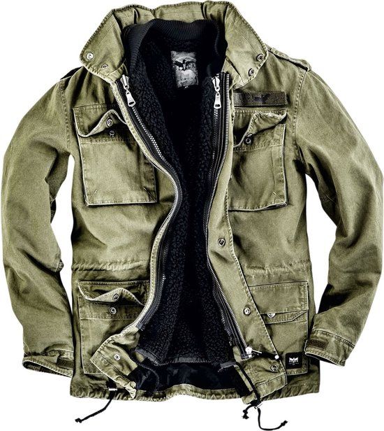 Black Premium by EMP Olijfgroen jack met binnenjack - Heren - M
