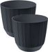 Prosperplast Carf-Stripe Plantenpot - 2x Stuks - Ø15cm - Antraciet Grijs