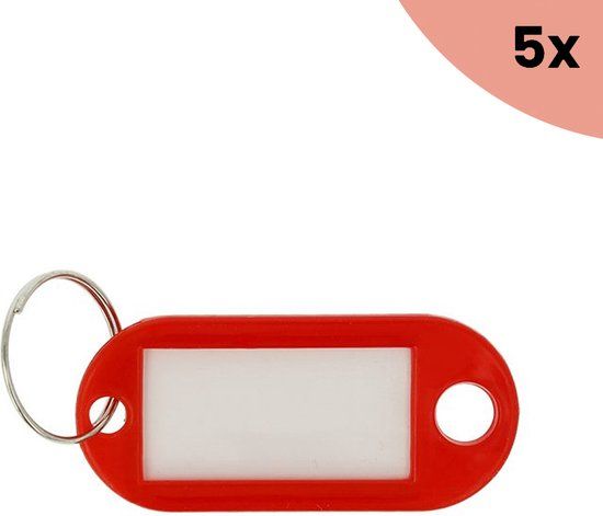 Westcott Sleutelhanger - Rood - 100 stuks - Met verwisselbaar etiket