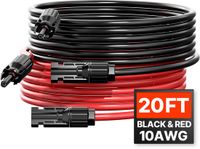 VEVOR 2x Solarkabel Verlengkabel Vrouwelijke/Mannelijke Connectoren 10awg/6mm² 6,1m