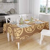 Bonamaison Tafelkleed, Anti-Mold, Sneldrogend, Waterdicht, 100% Polyester Tafellaken, Bruine tinten, 140 x 160 Cm