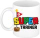 Bellatio Decorations Cadeau koffie / thee mok voor trainer / coach - wit - super trainer - 300 ml
