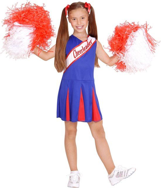 Paladone Finidi Cheerleader kostuum blauw rood kinderen