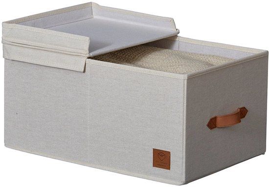Store It Opbergdoos beige kledingkast - 50 x 33 x 24 cm - klapdeksel