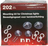 Merkloos Bevestigingsset voor kerstverlichting - 202-delig - lichtsnoeren ophangen en bevestigen set