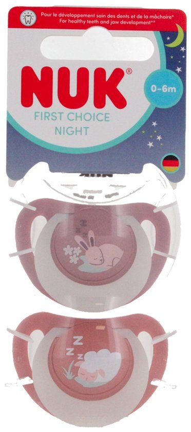 Nuk Fopspeen Baby Siliconen 0-6 Maanden Nacht Lichtgevend Konijn Schaap