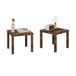 Furinno Classic Homey Vierkante Bijzettafel, Set van 2, Amber Pine