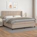 Maison Exclusive Lit à lattes avec sommier intégré, matelas couleur cappuccino, dimensions 200x200 cm, revêtement en similicuir