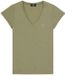 Le Temps des Cerises T-shirt Femme col en V Ona Kaki Coton XS