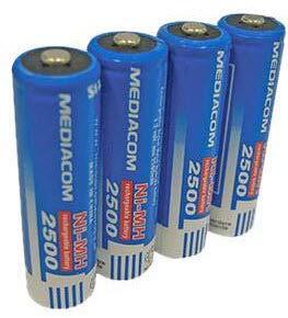 Data Science Mediacom AA2500 BASE-(NiMH) - Huishoudaccu's ((NiMH), 4 stuks (e), 2500 mAh, blauw)