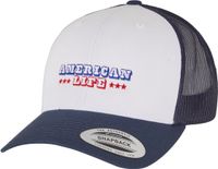 Mister Tee American Life Retro Trucker Snapback Pet Blauw/Wit