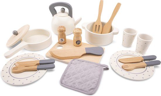 New Woet® Houten Servies en Pannenset voor Kinderen