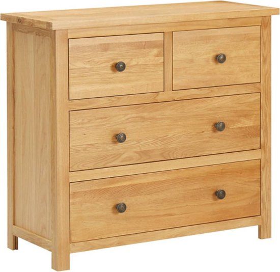 vidaXL Ladekast 80x33,5x75 cm massief eikenhout