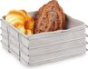 Relaxdays Broodmand Metaal - Met Stof - Bekleding - 10,5 x 23 x 23 cm - Modern - Grijs
