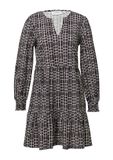 comma - Vrouwen Jurk met gestructureerde print, manchetten en volants