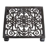 Esschert Design Plant Trolley - Cast Iron - Square - Antique Rust
