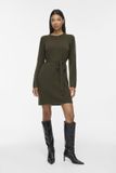 VILA VILIGA L/S O-NECK BELTED KNIT DRESS-NOOS Dames Mini jurken Forest Night M
