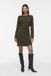 VILA VILIGA L/S O-NECK BELTED KNIT DRESS-NOOS Dames Mini jurken Forest Night M