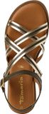 Tamaris Platte Sandalen Dames Groen Leer/Synthetisch Blokhak 38