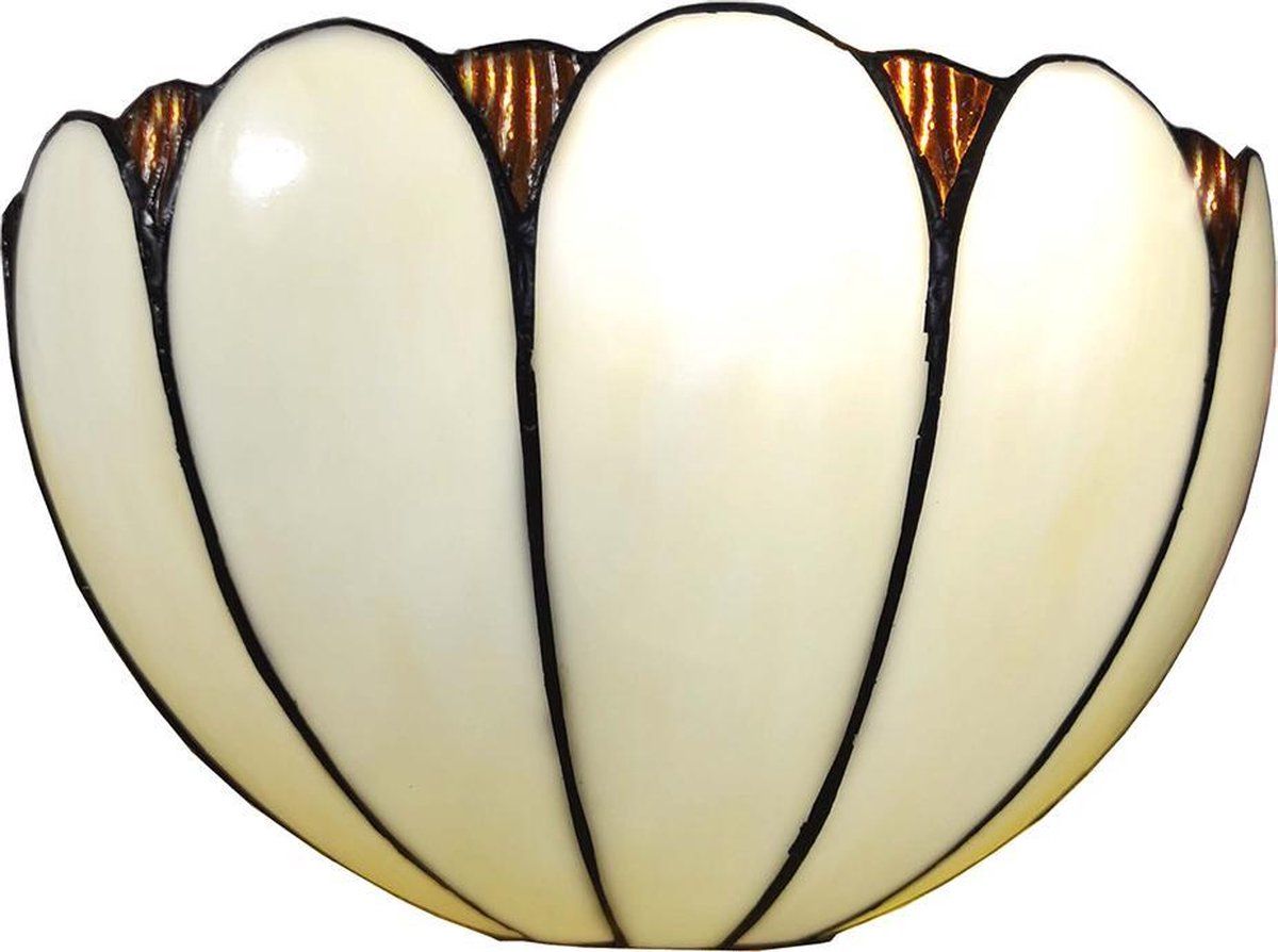 Lumilamp Wandlamp Tiffany 31x15x21 cm - Beige Glas