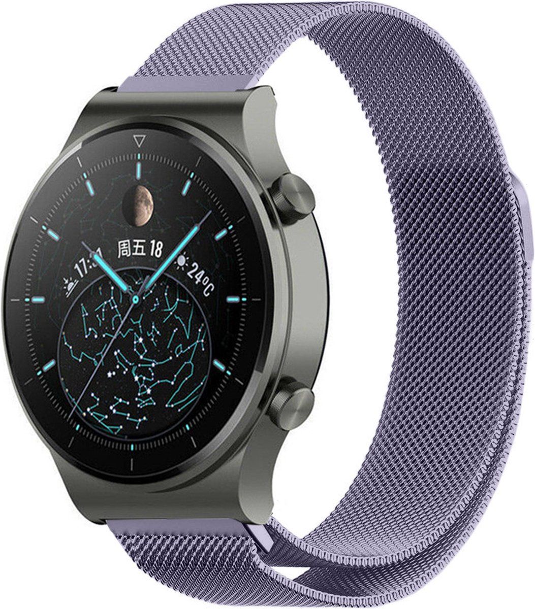 Strap-it Huawei Watch GT 2 Pro Milanese band - lichtpaars - 22mm