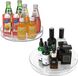 Unyqoos® Plateau tournant, 23,5 cm, PET transparent, organisateur rotatif à 360° pour réfrigérateur et placard de cuisine, étagère à épices et garde-manger, set de 2