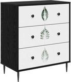 vidaXL Ladekast HANAU Groene bladerenprint 66 x 36,5 x 76 cm