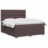 vidaXL Boxspringbed met matras, donkerbruin, 140 x 200 cm, stof