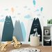 Ambiance Sticker Kinderstickers Scandinavische bergen Juliska 120 x 180 cm