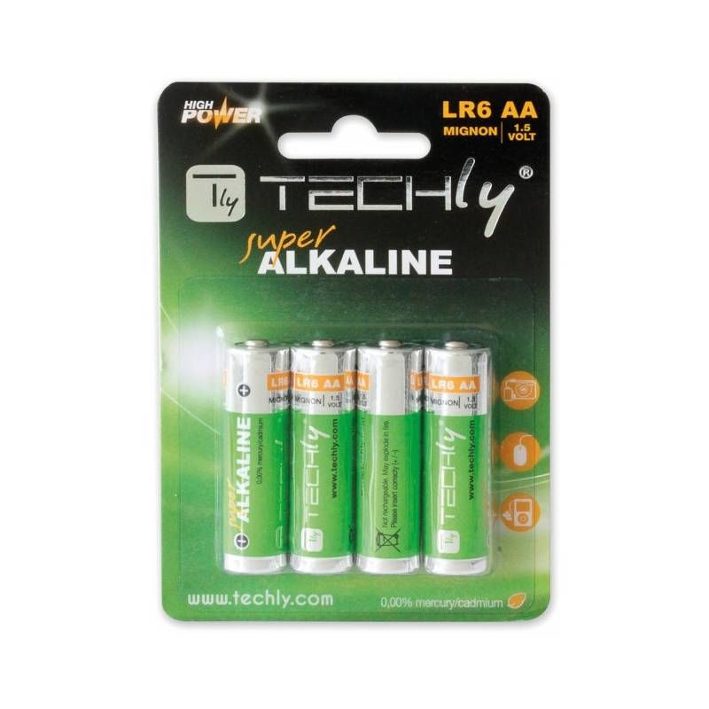 Techly LR06 AA 1.5V Alkaline Batterijen - 4 stuks