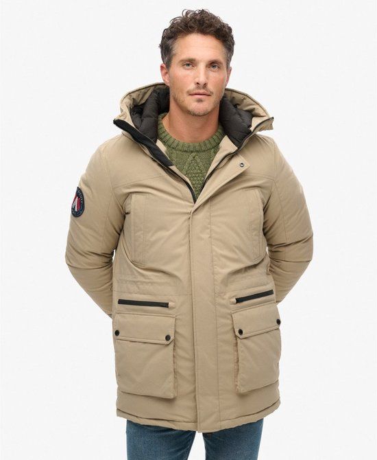 Superdry CITY PADDED PARKA JACKET - Heren Jas - Maat L - Bruin