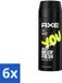Axe 6 x Déodorant Bodyspray - 48h Fraîcheur - You - Cool Vetiver & Ambre - 150 ml