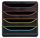 Exacompta Big-Box Black Office enkele doos, zwart/Harlekin