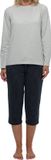 Schiesser Dames pyjama Cotton blauw gestipt / grijs