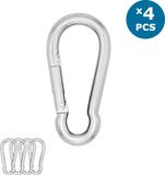 everlar® 4 stuks karabijnhaken, 6 mm XS, 120 kg, veilige en eenvoudige bevestiging van de bokszak, zwenkgrill, zonnezeil, sleutels enz.