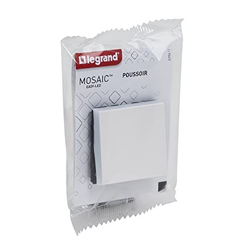 LEGRAND Inbouwdrukschakelaar Mosaic Easy-LED 6 A 2 modules